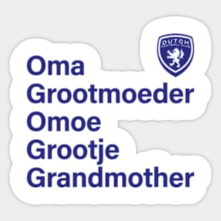 Dutch Grandmother Sticker